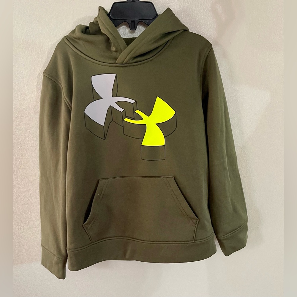 Under Armour Hoodie Pullover, Olive Size 6